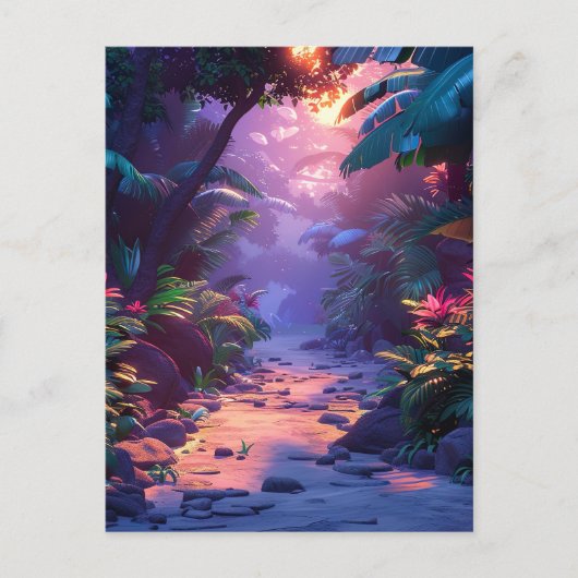 Tropischer hawaiianischer Wanderweg Postkarte (Vorderseite)