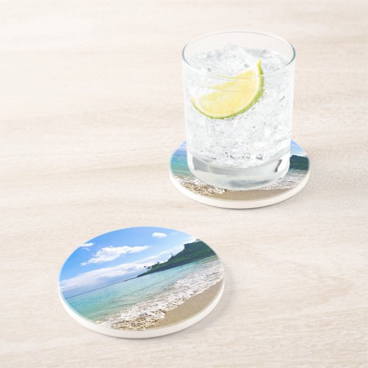 tropischer Hawaiianstrand Getränkeuntersetzer (Seite)
