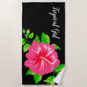 Tropischer hawaiischer Art-Hibiskus Strandtuch (Vorderseite)