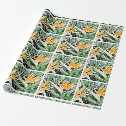 Tropischer hawaiischer Paradiesvogel Geschenkpapier (Ungerollt)