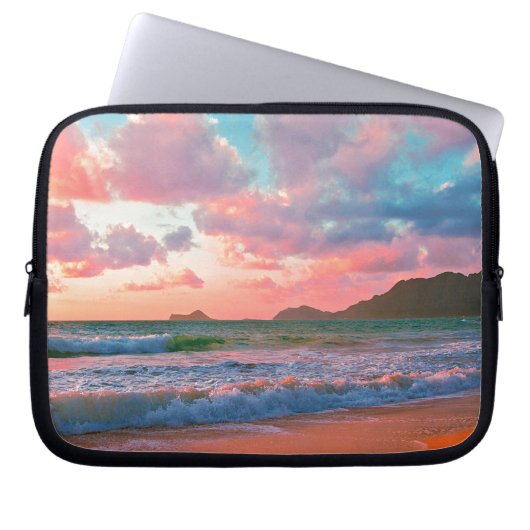 Tropischer hawaiischer Sonnenuntergang Laptopschutzhülle (Vorderseite)