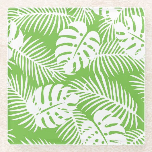 Tropischer Herbst, Sommerblattmuster Glasuntersetzer (Vorderseite)