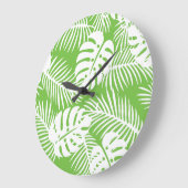 Tropischer Herbst, Sommerblattmuster Große Wanduhr (Winkel)