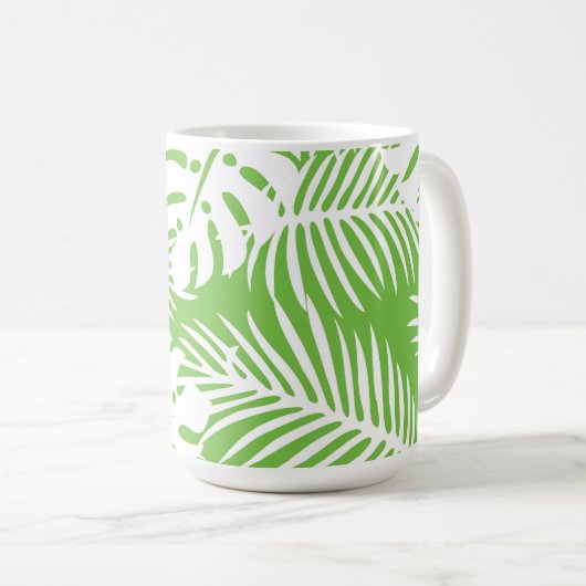 Tropischer Herbst, Sommerblattmuster Kaffeetasse (VorderseiteRechts)