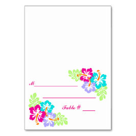 Tropischer Hibisken - Begleitkarte Tischnummer