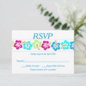 Tropischer Hibisken - RSVP-Karte RSVP Karte (Stehend Vorderseite)