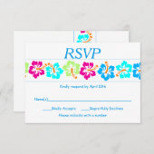 Tropischer Hibisken - RSVP-Karte RSVP Karte (Vorne/Hinten)