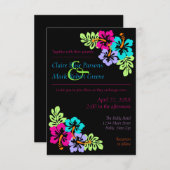 Tropischer Hibiskus - 3x5 Einladung zur Hochzeit (Vorne/Hinten)