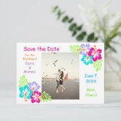 Tropischer Hibiskus - 3x5 Save the Date (Stehend Vorderseite)