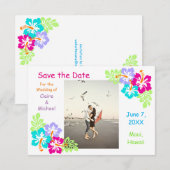 Tropischer Hibiskus - 3x5 Save the Date (Vorne/Hinten)