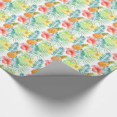Tropischer Hibiskus Ananas Geschenkpapier (Ecke)