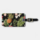 Tropischer Hibiskus Ananas Reisegepäck Gepäckanhänger (Vorderseite horizontal)