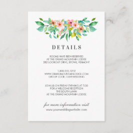 Tropischer Hibiskus | Angaben zur Hochzeit von Blu Begleitkarte