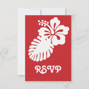 Tropischer Hibiskus auf der Cherry-RSVP-Karte RSVP Karte