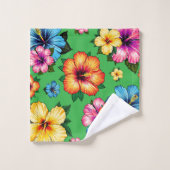 Tropischer Hibiskus Badhandtuch Set (Waschlappen)