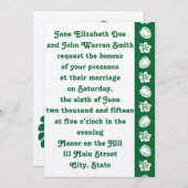 Tropischer Hibiskus bei Grüner Hochzeit Einladung (Vorne/Hinten)