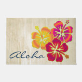 Tropischer Hibiskus blüht die gefärbten Fußmatte (Vorderseite)