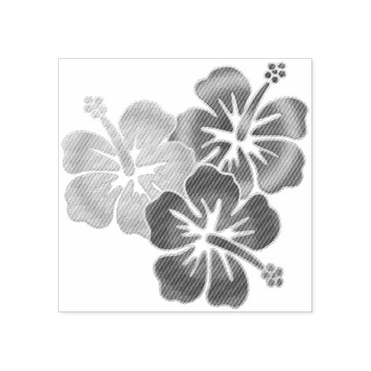 Tropischer Hibiskus blüht Triogradienten farbig Gummistempel (Prägung)