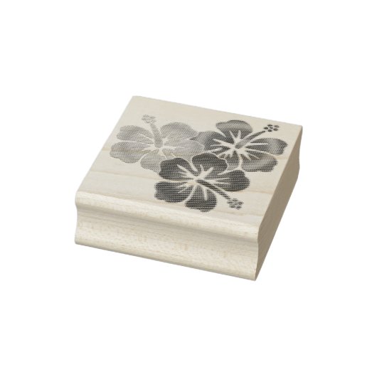 Tropischer Hibiskus blüht Triogradienten farbig Gummistempel (Stempel)