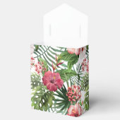 Tropischer Hibiskus Blume Blätter Blattmuster Geschenkschachtel (Geöffnet)