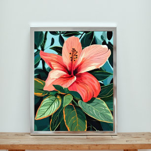 Tropischer Hibiskus Blume Digitale Kunst Fotodruck
