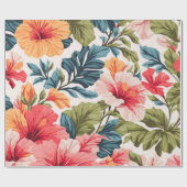 Tropischer Hibiskus Blume Elegante Geschenkpapier (Flach)