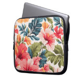Tropischer Hibiskus Blume Elegante Laptopschutzhülle (Vorderseite Links)