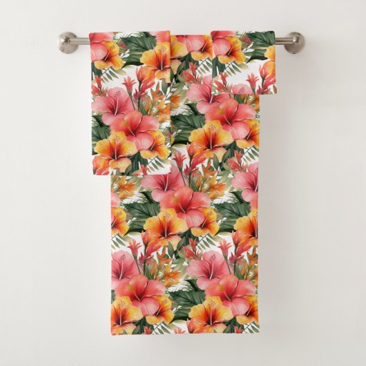 Tropischer Hibiskus Blume Handtuch Set (Insitu)
