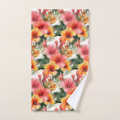 Tropischer Hibiskus Blume Handtuch Set (Handtuch)