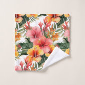 Tropischer Hibiskus Blume Handtuch Set (Waschlappen)