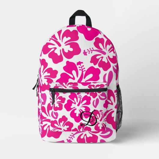 Tropischer Hibiskus Blume Hawaii Bedruckter Rucksack (Vorderseite)
