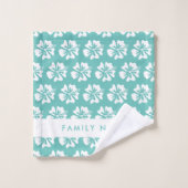 Tropischer Hibiskus Blume Hawaii Blumendruck aquam Badhandtuch Set (Waschlappen)