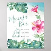 Tropischer Hibiskus Blume Mimosa Bar Poster (Vorne)
