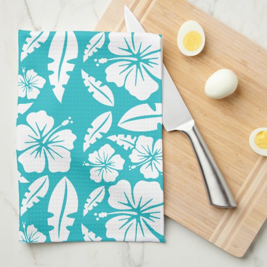Tropischer Hibiskus Blume Muster Küchentücher (Viertel Falte)