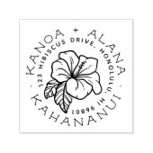 Tropischer Hibiskus Blume Paar Rücksendeadresse Permastempel (Design)