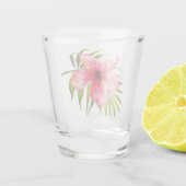 Tropischer Hibiskus Blume Palm Luau Party Schnapsglas (Rückseite)