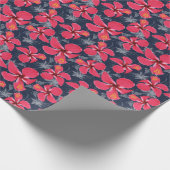 Tropischer Hibiskus Blume Sommerdesign Geschenkpapier (Ecke)