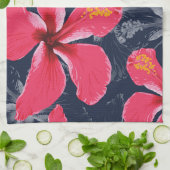 Tropischer Hibiskus Blume Sommerdesign Geschirrtuch (Gefaltet)
