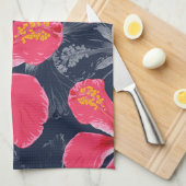 Tropischer Hibiskus Blume Sommerdesign Geschirrtuch (Viertel Falte)
