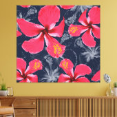 Tropischer Hibiskus Blume Sommerdesign Leinwanddruck (Insitu (Wohnzimmer))
