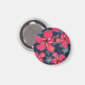 Tropischer Hibiskus Blume Sommerdesign Magnet (Vorderseite/Rückseite)
