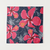 Tropischer Hibiskus Blume Sommerdesign Wandteppich (Vorderseite (Horizontal))