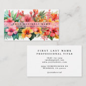 Tropischer Hibiskus Blume Visitenkarte (Vorne/Hinten)