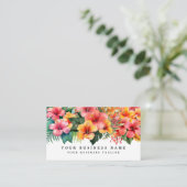 Tropischer Hibiskus Blume Visitenkarte (Stehend Vorderseite)
