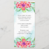 Tropischer Hibiskus Blume Wasserfarbe Strandmenü Menükarte (Rückseite)