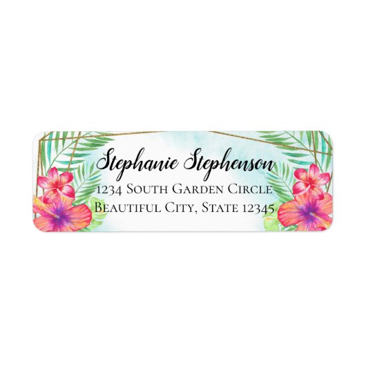 Tropischer Hibiskus Blume Wasserfarbenstrand Hochz (Vorne)