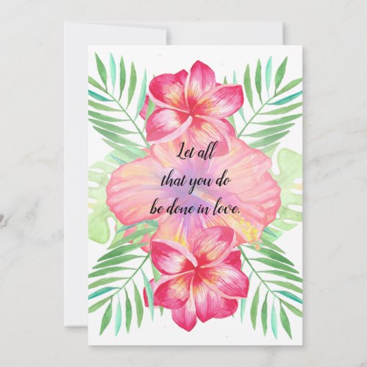 Tropischer Hibiskus Blume Wasserfarbenstrand Hochz Einladung