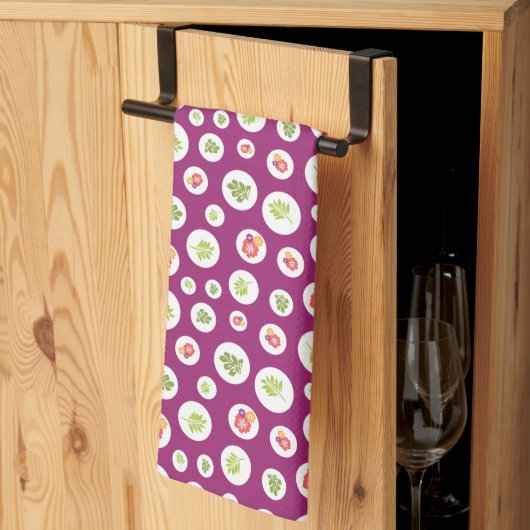 Tropischer Hibiskus Blumengrün-Blatt-Muster Geschirrtuch (Drittel gefaltet)