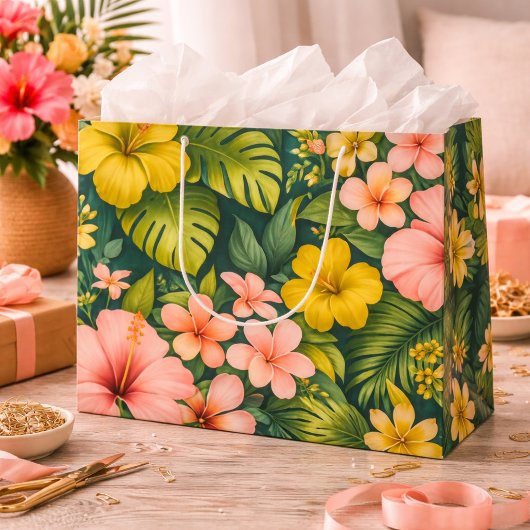 Tropischer Hibiskus Blumenluxus Große Geschenktüte