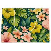 Tropischer Hibiskus Blumenluxus Große Geschenktüte (Vorderseite)